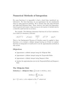 Numerical Methods of Integration