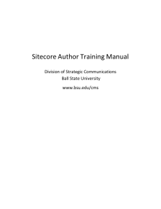 Sitecore Author Training Manual