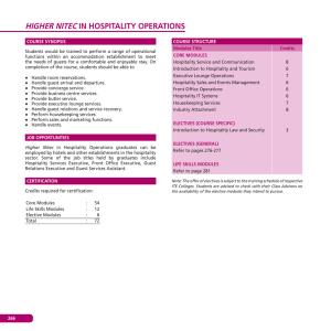 HIGHER NITEC IN HOSPITALITY OPERATIONS