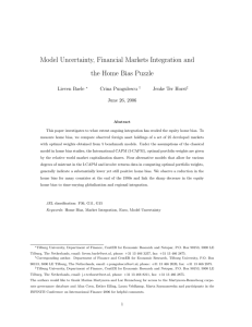 Model Uncertainty, Financial Markets Integration and the Home Bias