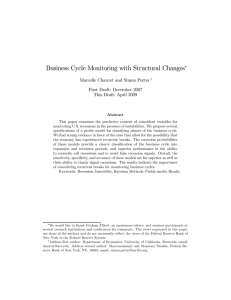 Business Cycle Monitoring with Structural Changes∗