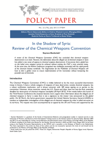 In the Shadow of Syria: Review of the Chemical Weapons Convention