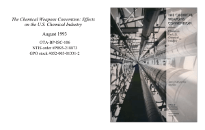 Chemical Weapons Convention: Effects on the U.S. Chemical Industry