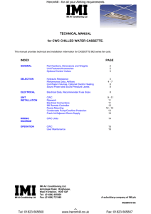 TECHNICAL MANUAL for CWC CHILLED WATER CASSETTE