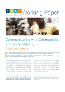 Communicating with Communities and Accountability