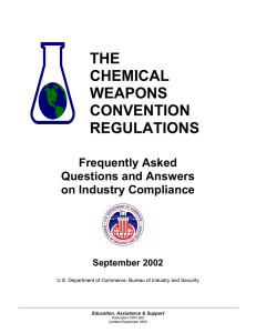 THE CHEMICAL WEAPONS CONVENTION REGULATIONS