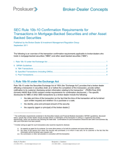 SEC Rule 10b-10 Confirmation Requirements