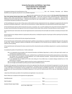 Coach/Instructor Agreement