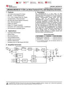 LMX2492/LMX2492-Q1 14 GHz Low Noise Fractional N PLL with
