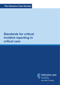 Standards for critical incident reporting in critical care
