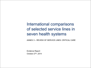 review of service lines - critical care