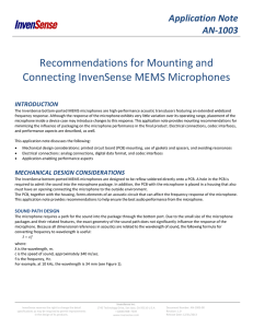 AN Recommendations for Mounting and Connecting InvenSense