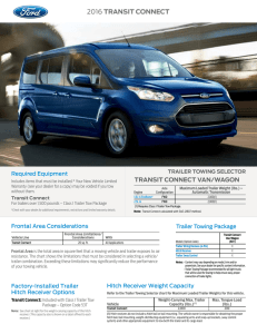 2016 Ford Transit Connect Trailer Towing Selector