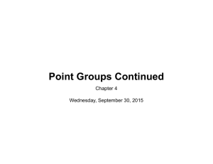 Weds, 9/30: Point Groups Continued