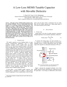 A Low-Loss MEMS Tunable Capacitor with Movable