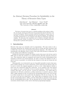 An Abstract Decision Procedure for Satisfiability in the Theory of