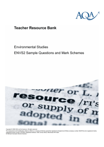 A-level Environmental Studies Teacher guide Sample questions and