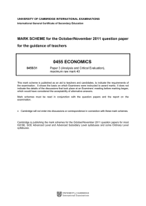 0455 November 2011 Paper 31 Mark Scheme