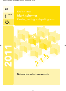 2011 English Mark Scheme