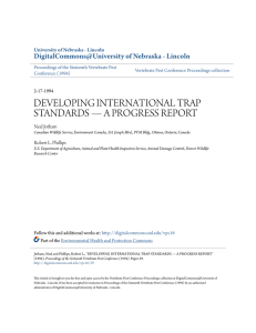 developing international trap standards — a progress report