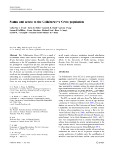 Status and access to the Collaborative Cross population