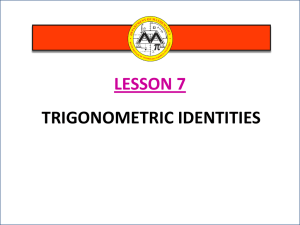 lesson 7 trigonometric identities