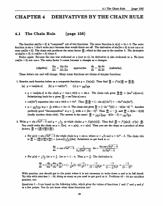 CHAPTER 4 DERIVATIVES BY THE CHAIN RULE