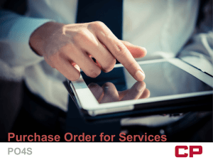 Purchase Order for Services