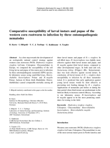 Comparative susceptibility of larval instars and pupae of