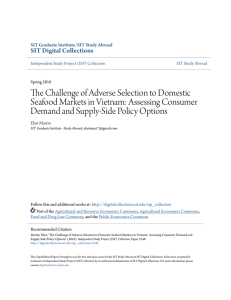 The Challenge of Adverse Selection to Domestic Seafood Markets in