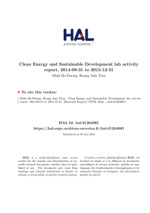 Clean Energy and Sustainable Development lab activity - hal-enpc