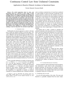 Continuous Control Law from Unilateral Constraints