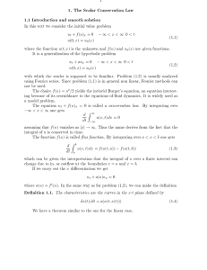 1. The Scalar Conservation Law 1.1 Introduction and smooth solution
