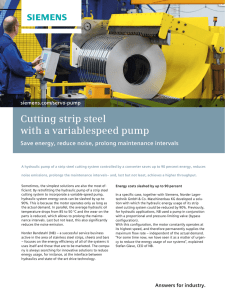 NLT: Cutting strip stell with a variablespeed pump