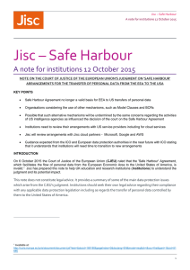 Jisc – Safe Harbour