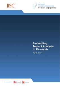 JISC Embedding Impact Analysis in Research