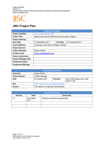 JISC Project Plan