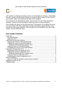 User Guide for JISC TechDis Voices for Post-16 Learners
