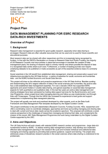 JISC Project Plan Template