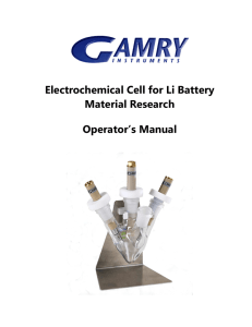 Electrochemical Cell for Li Battery Material Research Operator`s