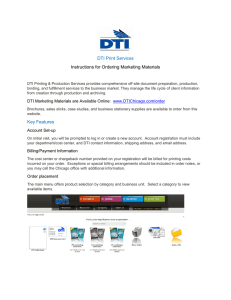 DTI Print Services Instructions for Ordering Marketing Materials Key