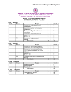 Construction Management - Jawaharlal Nehru Technological