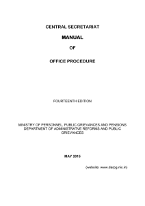 Central Secretariet Manual of Office Procedure