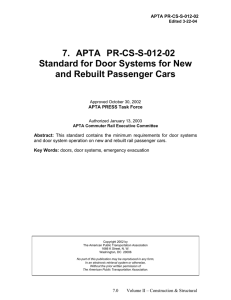 Standard for Door Systems for New and Rebuilt Passenger Cars