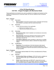 3-Part CSI Specifications CG11HA – Hinged Floodgate with