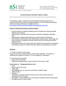 Forensic Science Activities Teacher`s Guide