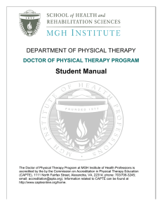 Student Manual - MGH Institute of Health Professions