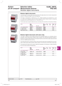 System pro M compact® Selection tables Measurement devices