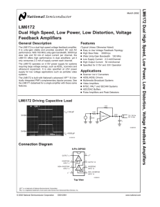 LM6172 Dual High Speed, Low Power, Low Distortion, Voltage