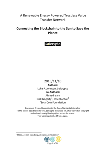 Connecting the Blockchain to the Sun to Save the Planet